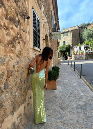 AZURA Sequin Maxi Dress in Emerald Green - PRE ORDER