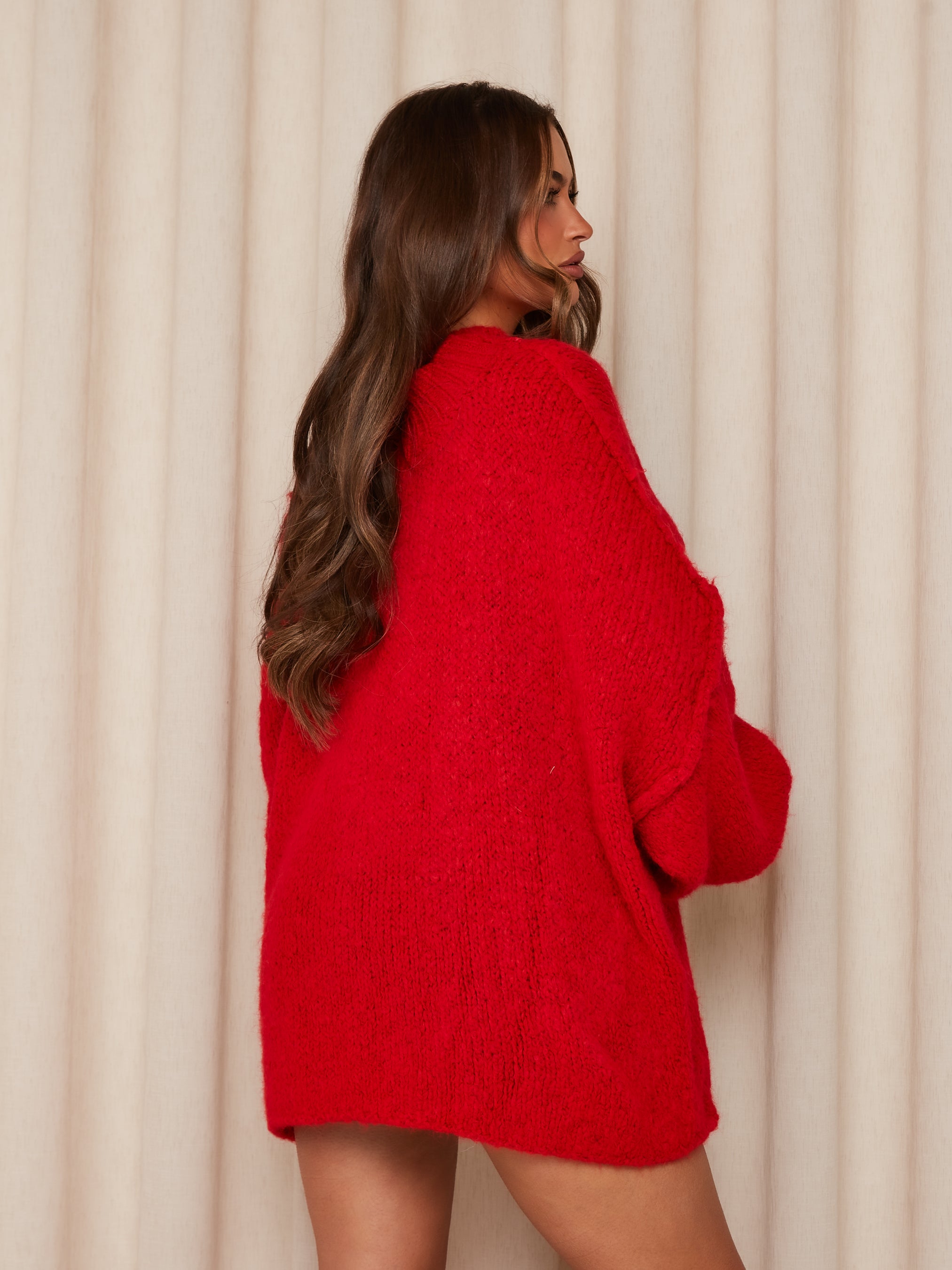 Oversized red jumper sale